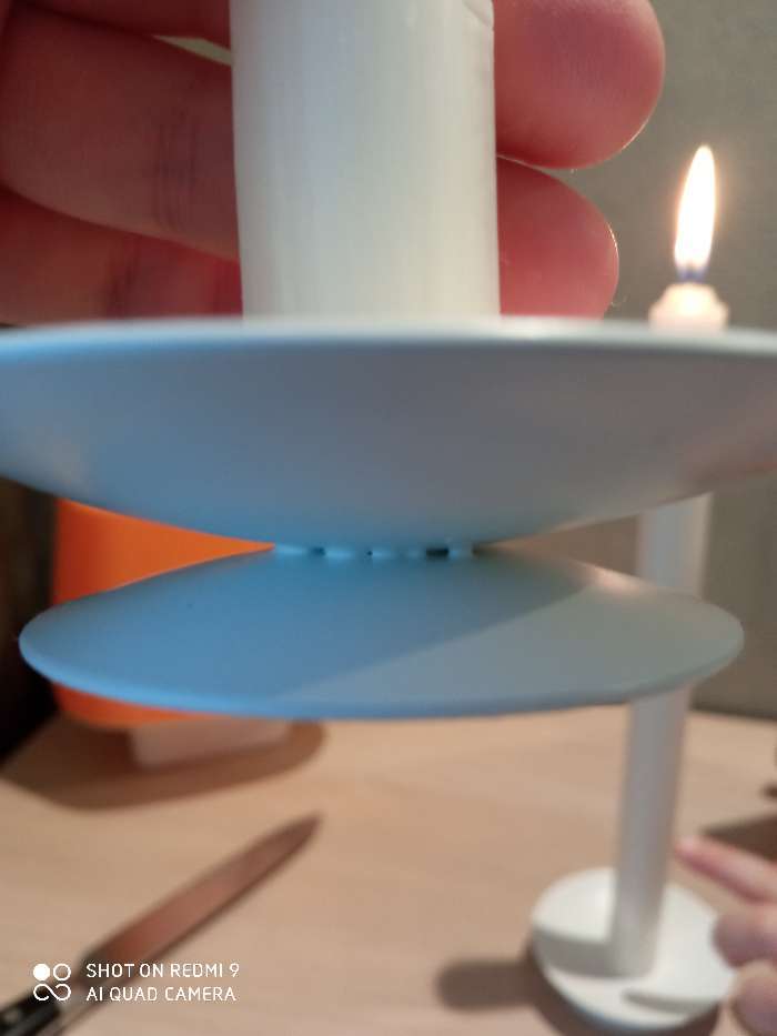 Фотография покупателя товара Подсвечник "Лотос" металл на 1 свечу, 7,5х2 см, белый - Фото 4