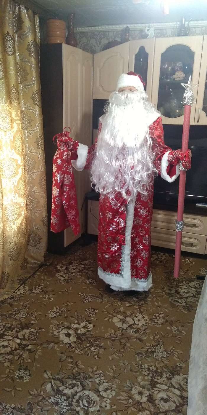 Фотография покупателя товара Карнавальный костюм «Дед Мороз», сатин, р. 54-56, цвет красный - Фото 12
