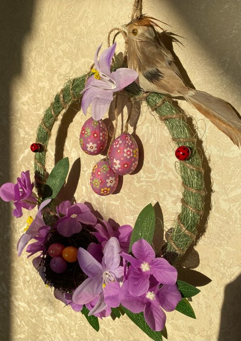 Фотография покупателя товара Декор пасхальный подвеска "Яйцо - полянка" набор 12 шт яйцо 3х4 см
