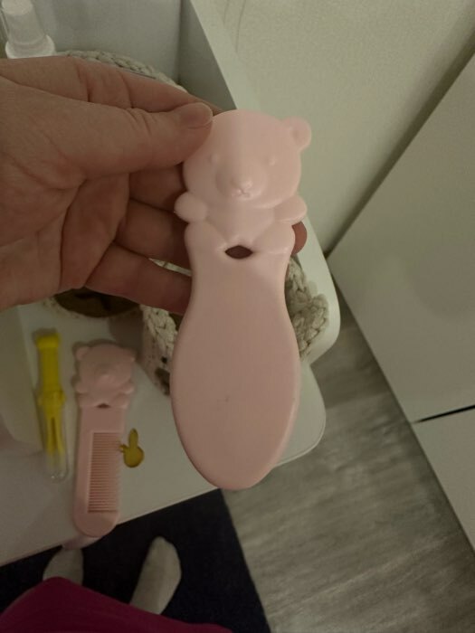 Фотография покупателя товара Набор расчесок «Мишка», 2 шт., цвет розовый - Фото 4