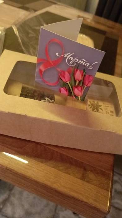 Фотография покупателя товара Открытка-мини «С 8 марта», красные тюльпаны, 7 × 7 см - Фото 1