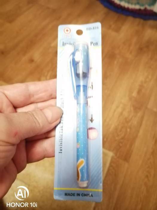 Фотография покупателя товара Маркер с невидимыми чернилами Calligrata «Шпион», надпись видно при подсвечивании фонариком, МИКС - Фото 1