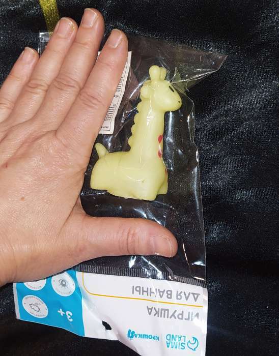 Фотография покупателя товара Резиновая игрушка для ванны «Жирафик», 7 см, с пищалкой, цвет МИКС, 1 шт, Крошка Я - Фото 1