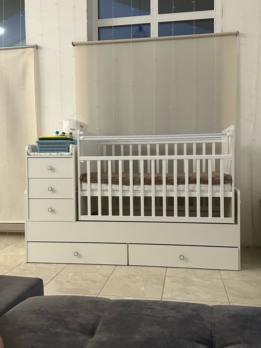 Фотография покупателя товара Детская кровать-трансформер Фея 1100 «Медвежонок», белая - Фото 8