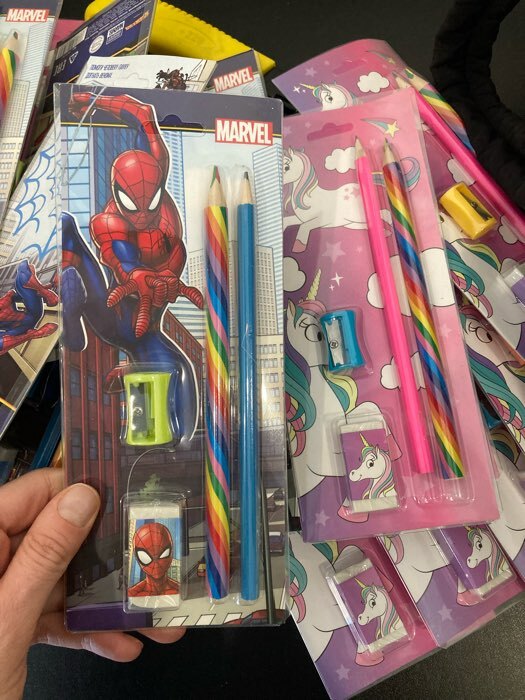 Фотография покупателя товара Набор канцелярский, точилка, ластик, карандаш, Человек-паук цвет МИКС - Фото 1