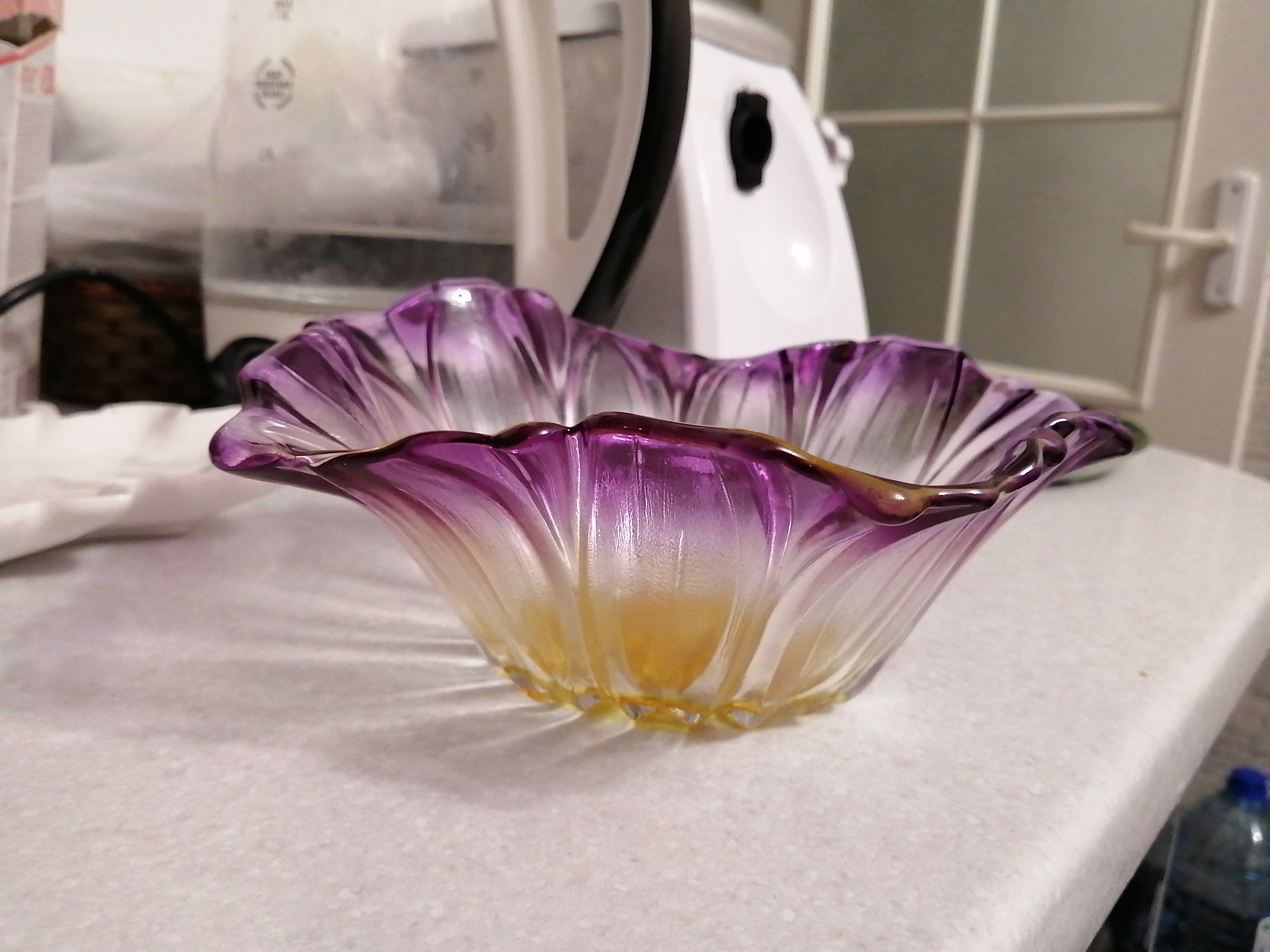 Фотография покупателя товара Салатник стеклянный «Фиолетовый цветок», 550 мл, 19,5×8 см