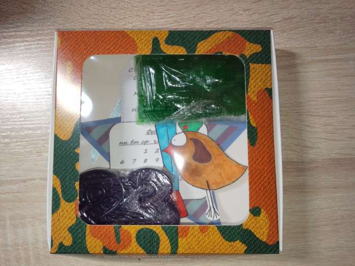 Фотография покупателя товара Коробка самосборная, "Камуфляж", 16 х 16 х 3 см