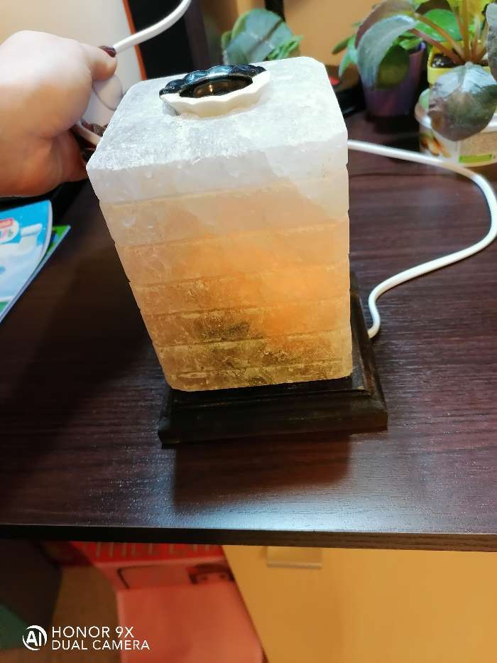 Фотография покупателя товара Соляная лампа "Зебра арома", цельный кристалл, 16 см, 2-3 кг - Фото 4