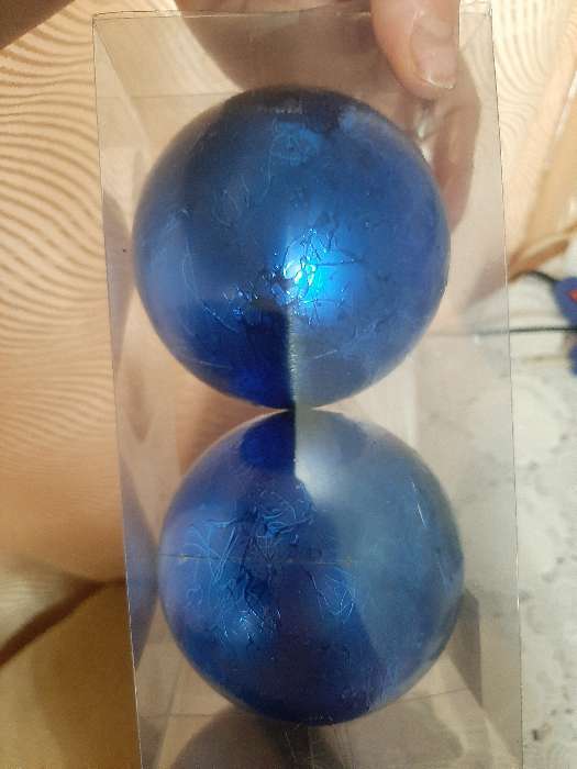 Фотография покупателя товара Набор шаров пластик d-10 см, 2 шт "Калисса" синий - Фото 2