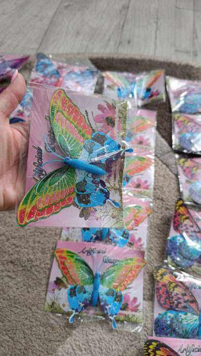 Фотография покупателя товара Магнит "Долина бабочек" двойные крылья с блёстками и серебром 10х14,5 см - Фото 1