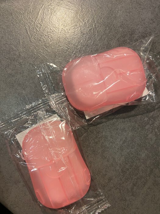 Фотография покупателя товара Листовое дорожное мыло, розовый, 20 шт - Фото 3