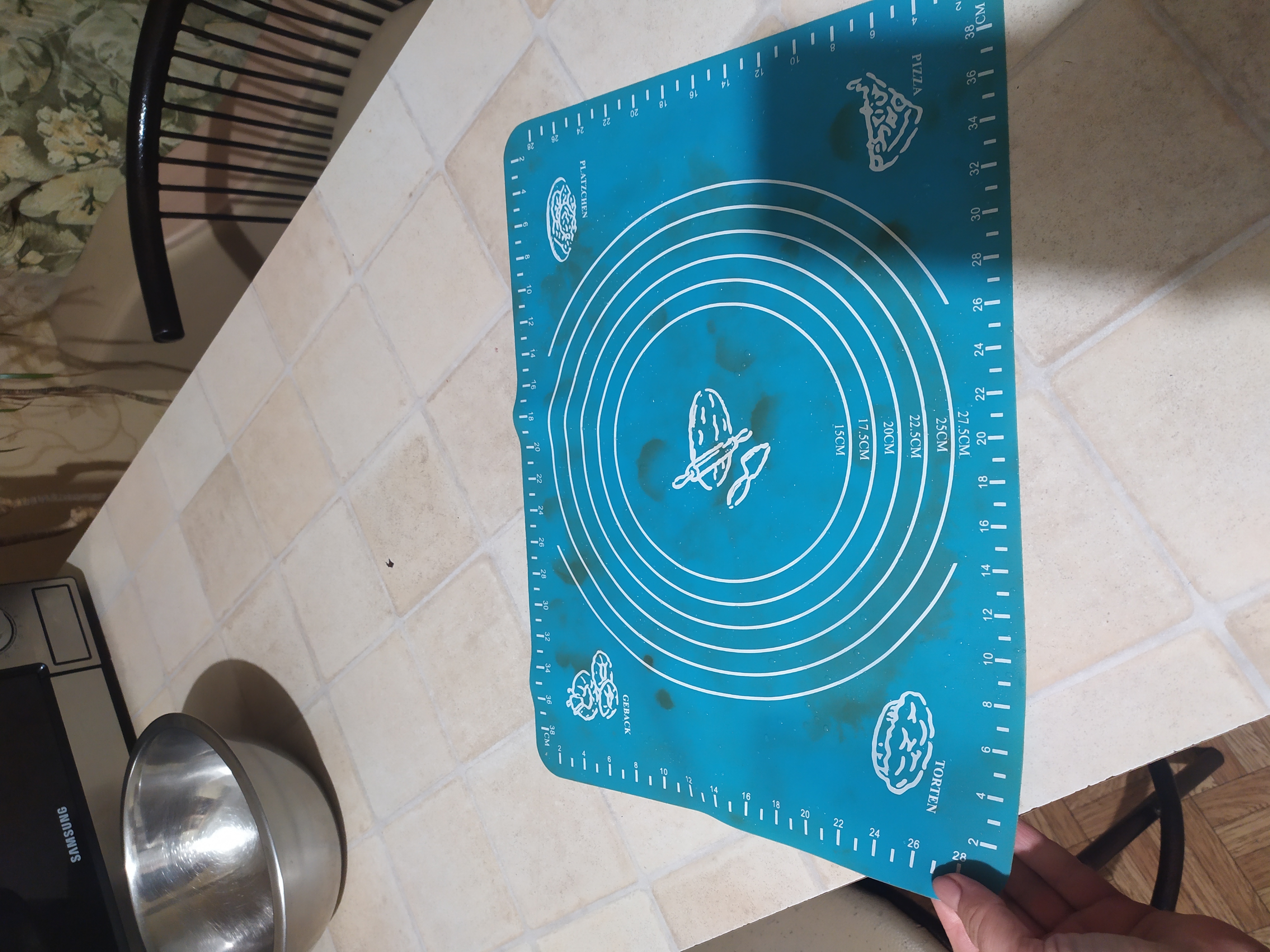 Фотография покупателя товара Коврик с разметкой Доляна «Эрме», силикон, 28×25,5 см, цвет МИКС