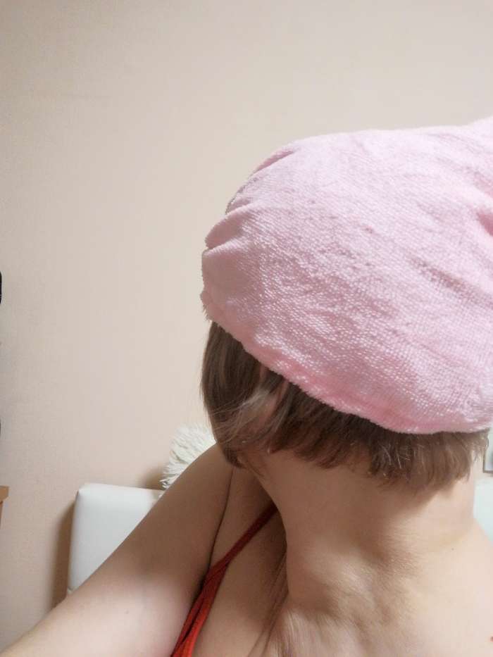 Фотография покупателя товара Чалма для сушки волос Доляна, микрофибра, цвет МИКС