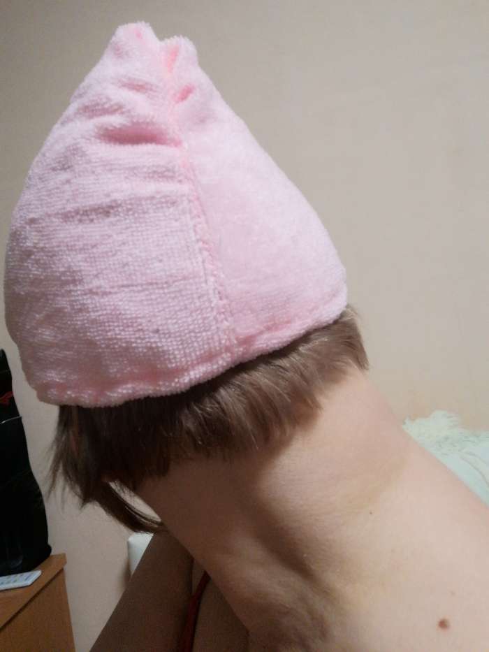 Фотография покупателя товара Чалма для сушки волос Доляна, микрофибра, цвет МИКС - Фото 3