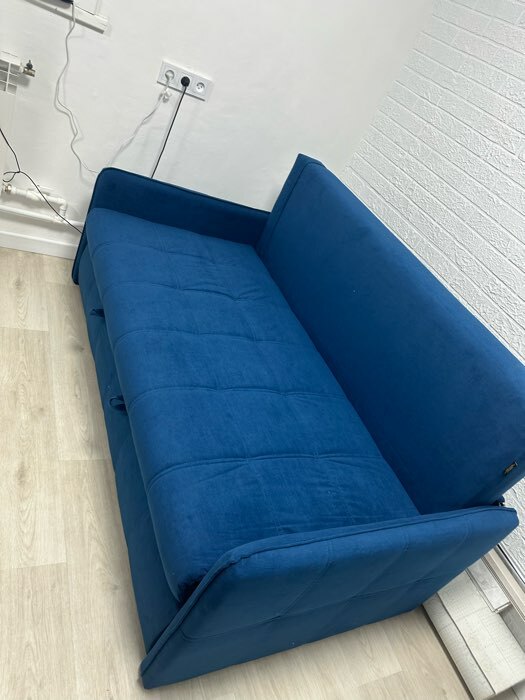 Фотография покупателя товара Прямой диван «Палермо», ППУ, механизм выкатной, велюр, цвет квест 010 - Фото 2