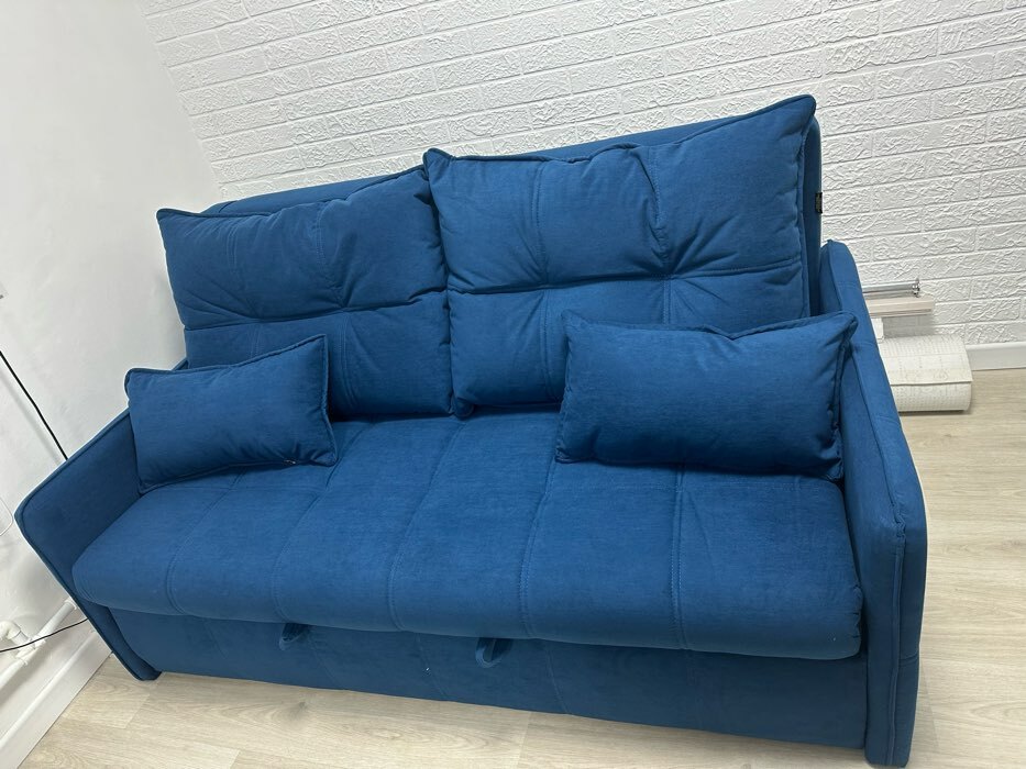 Фотография покупателя товара Прямой диван «Палермо», ППУ, механизм выкатной, велюр, цвет квест 010 - Фото 3