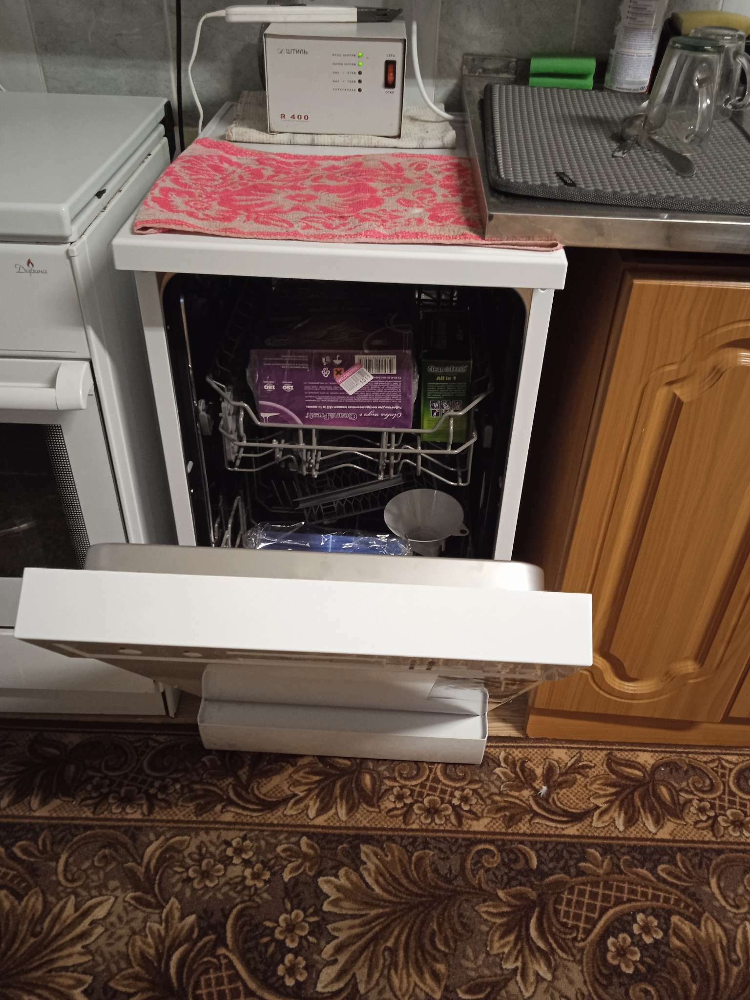 Фотография покупателя товара Посудомоечная машина «Бирюса» DWF-409/6 W, 9 комплектов, 6 программ, белая - Фото 6