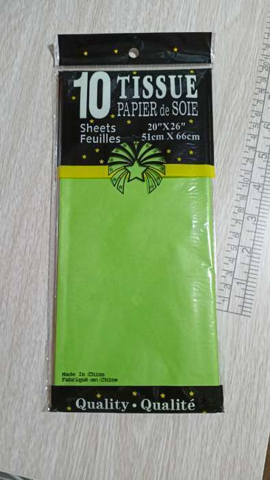 Фотография покупателя товара Бумага упаковочная тишью, зеленая, 50 см х 66 см - Фото 2