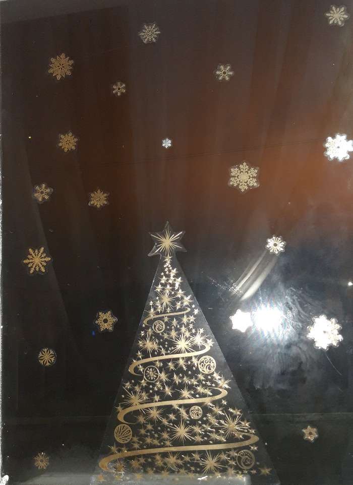 Фотография покупателя товара Наклейки Декоретто "Золотая елочка" 35х50 см - Фото 1