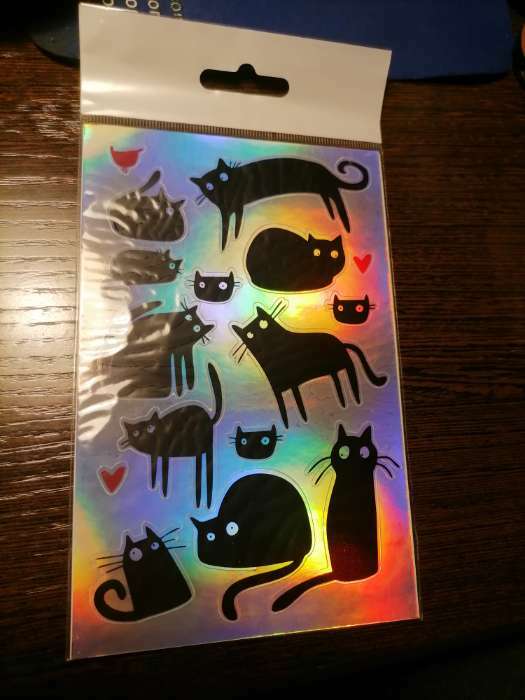 Фотография покупателя товара Голографические наклейки (стикеры) "Коты" 10х15 см, 5-204 - Фото 2