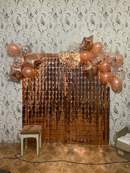 Фотография покупателя товара Праздничный занавес, 100 × 200 см, цвет розовое золото