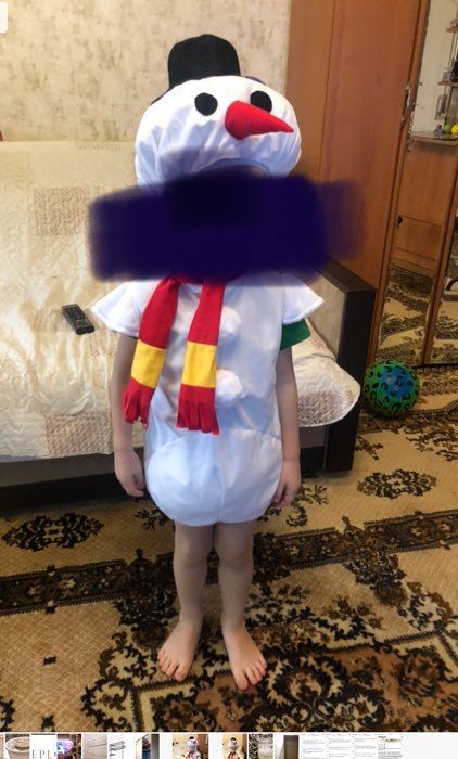 Фотография покупателя товара Карнавальный костюм «Большой снеговик», р. 30-32, рост 122-128 см - Фото 2