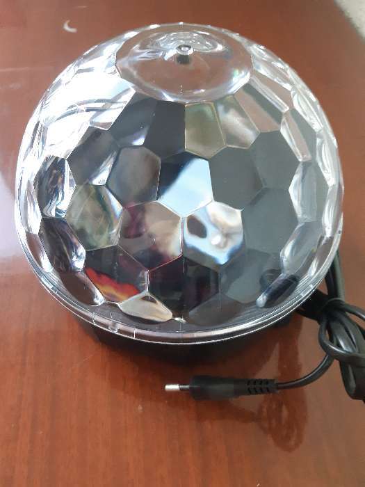 Фотография покупателя товара Световой прибор «Хрустальный шар» 17.5 см, динамик, свечение RGB, 220 В - Фото 6
