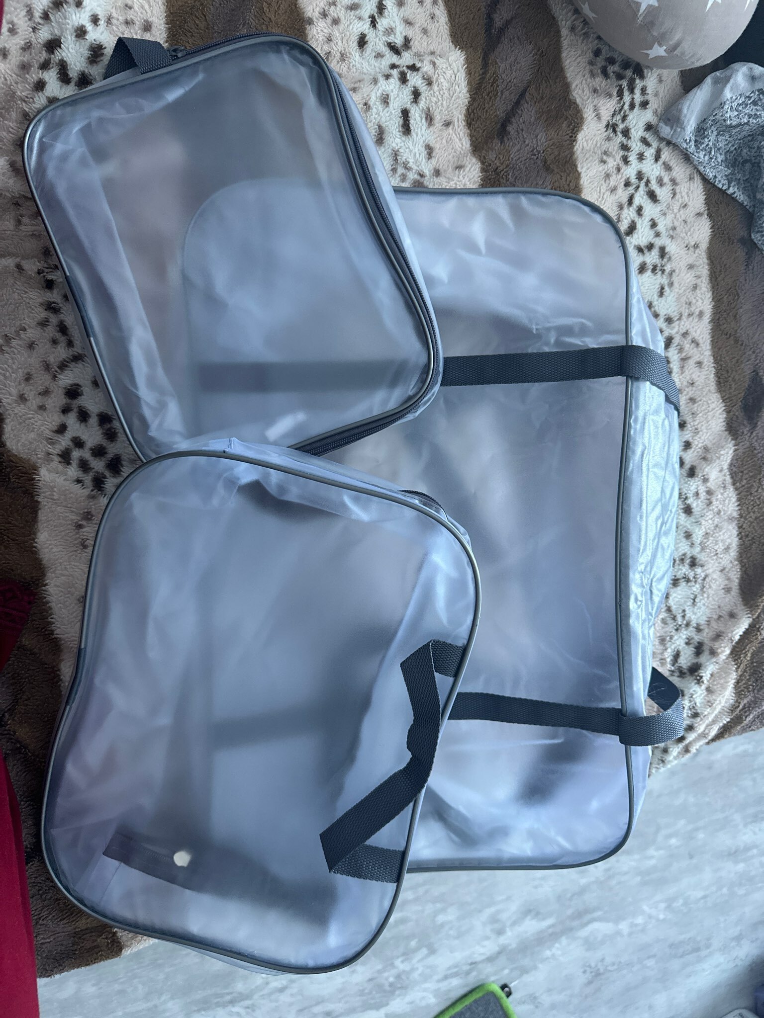 Фотография покупателя товара Набор сумок для роддома, комплект 3 в 1 №1, ПВХ «Речной песок». цвет серый - Фото 4