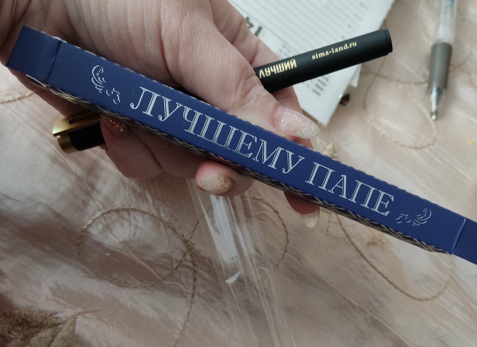 Фотография покупателя товара Ручка шариковая, синяя паста, пластик «Лучшему папе» - Фото 7