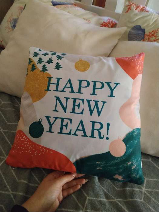 Фотография покупателя товара Чехол на подушку Этель "Happy Year" 40х40 см, 100% п/э, велюр - Фото 1