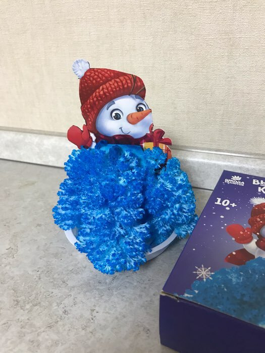 Фотография покупателя товара Новогодний набор для творчества. Выращивание кристаллов «Новый год! Снеговик», цвет синий - Фото 9