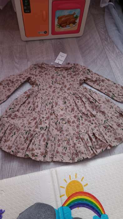 Фотография покупателя товара Платье для девочки MINAKU: Cotton collection цвет бежевый в цветочек, рост 110 см