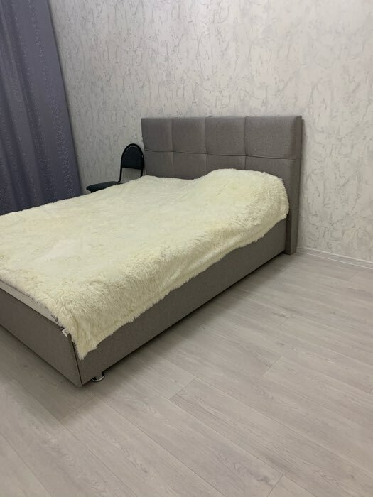 Фотография покупателя товара Кровать «Пантеон» без ПМ, 160×200 см, премиум рогожка, цвет дымчатый кварц