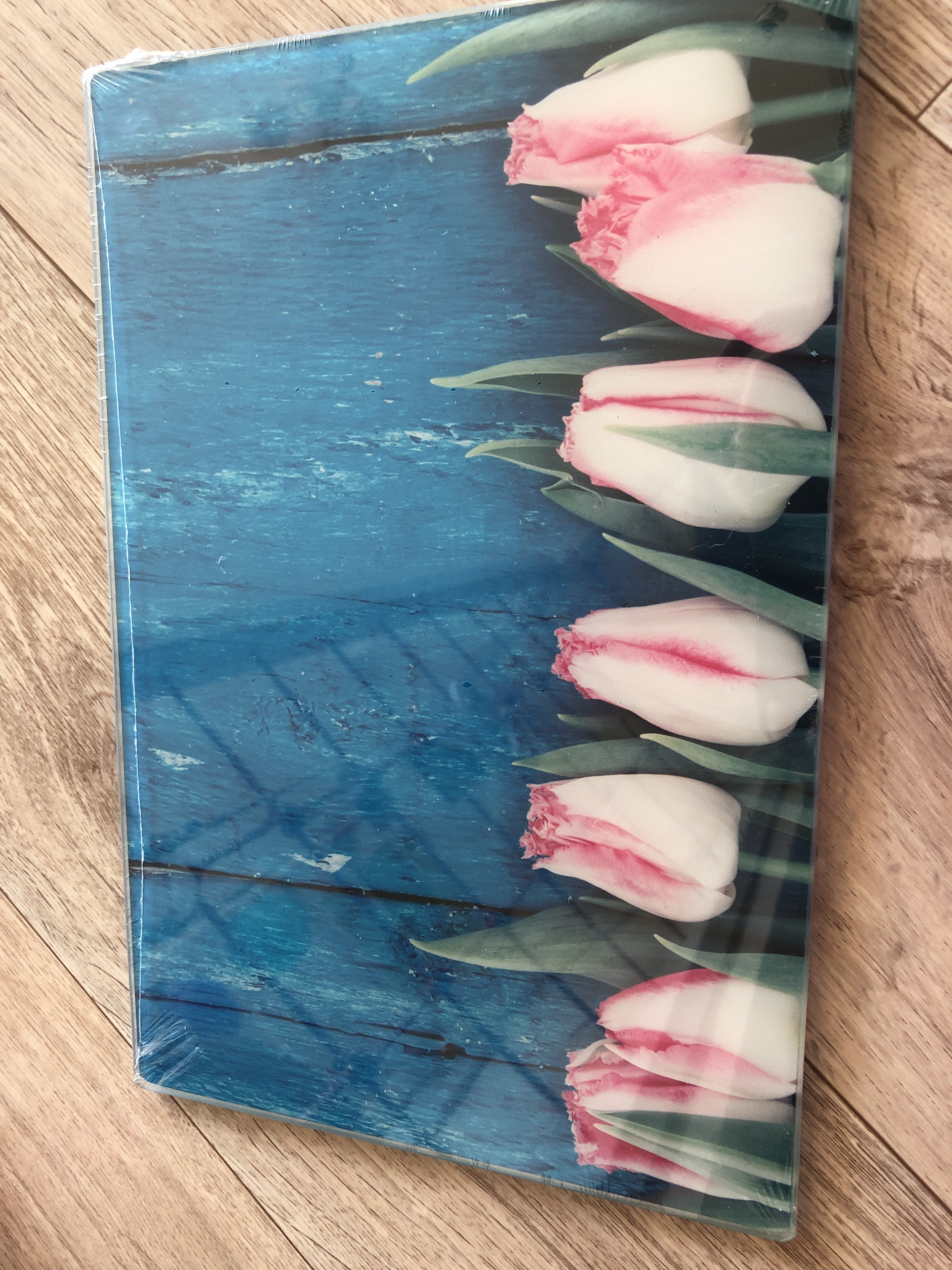Фотография покупателя товара Доска разделочная стеклянная Доляна «Розовые тюльпаны», 30×20 см