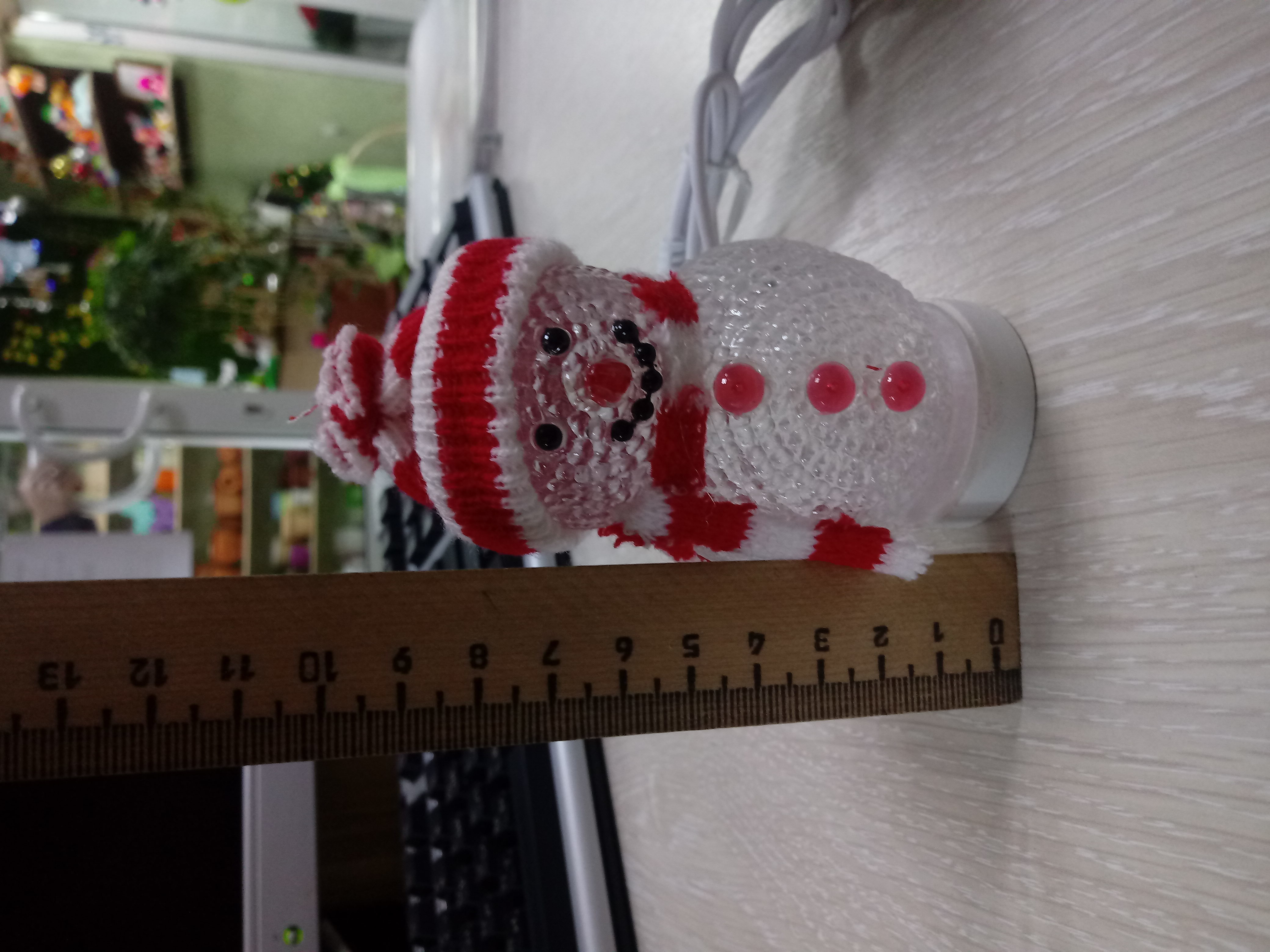 Фотография покупателя товара Фигура акрил. "Снеговичок" 10х4 см, USB, БЕЛЫЙ
