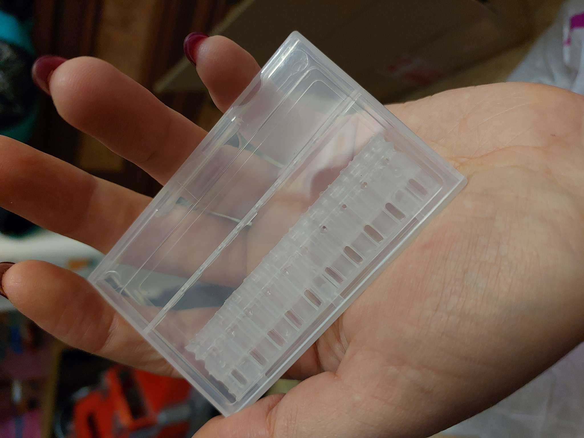 Фотография покупателя товара Органайзер для фрез, 10 отделений, 8.2×5.8 см, прозрачный - Фото 1