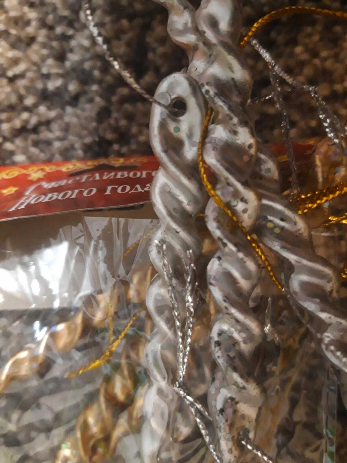 Фотография покупателя товара Украшение ёлочное "Витые сосульки" (набор 8 шт) 12 см, серебро золото - Фото 12