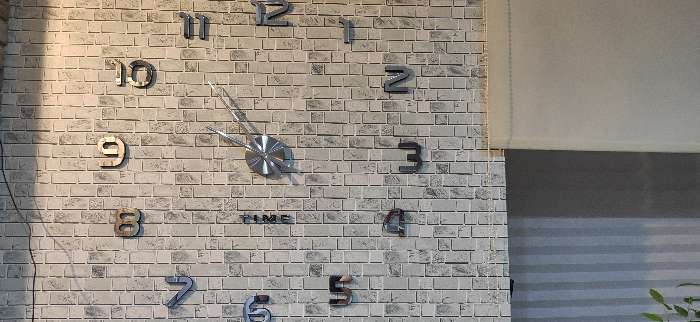 Фотография покупателя товара Часы-наклейка, серия: DIY, "Акстелл", плавный ход, d-70 см, 1 АА, серебро