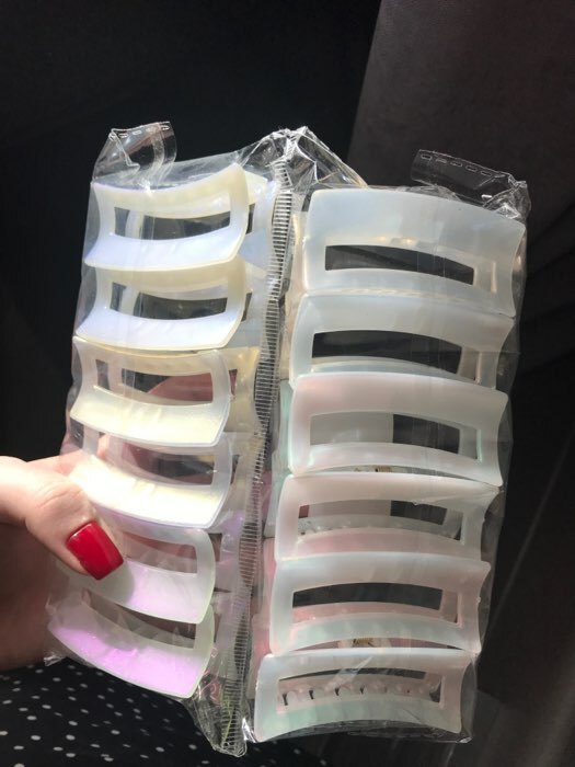 Фотография покупателя товара Крабик для волос «Жемчужный», прямой, 7 см, белый - Фото 3