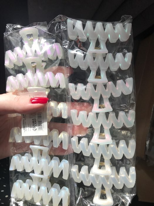 Фотография покупателя товара Крабик для волос «Жемчужный», прямой, 7 см, белый - Фото 2