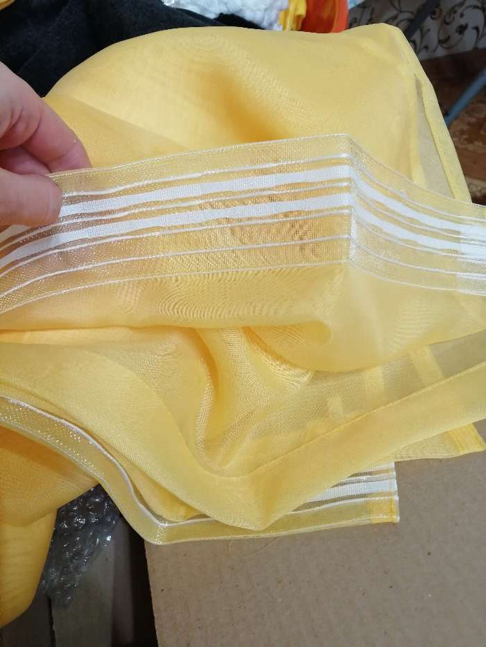 Фотография покупателя товара Тюль "Этель" 145*270 цв. жёлтый, вуаль, 100% п/э