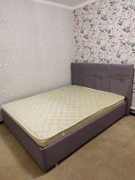 Фотография покупателя товара Кровать «Пантеон» с ПМ, 140×200 см, премиум велюр, цвет пыльная сирень - Фото 1