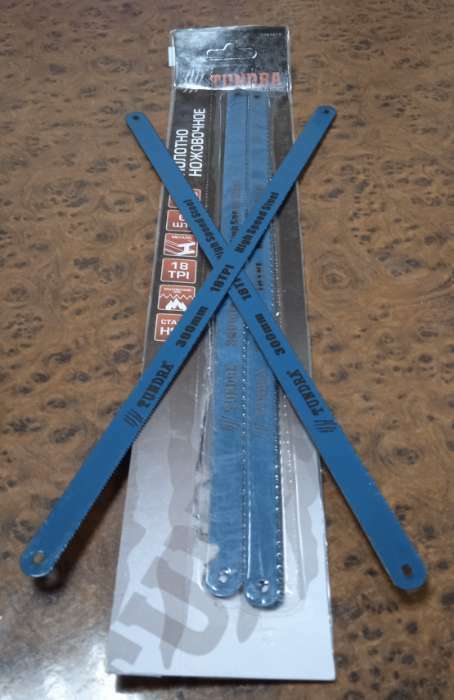 Фотография покупателя товара Полотна для ножовки по металлу ТУНДРА, 18 TPI, быстрорежующая сталь, зак/зуб, 300 мм, 6 шт - Фото 1