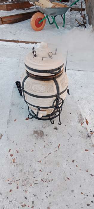 Фотография покупателя товара Тандыр "Сармат Охотник" h-73 см, d-50, 70 кг, 8 шампуров, кочерга, совок