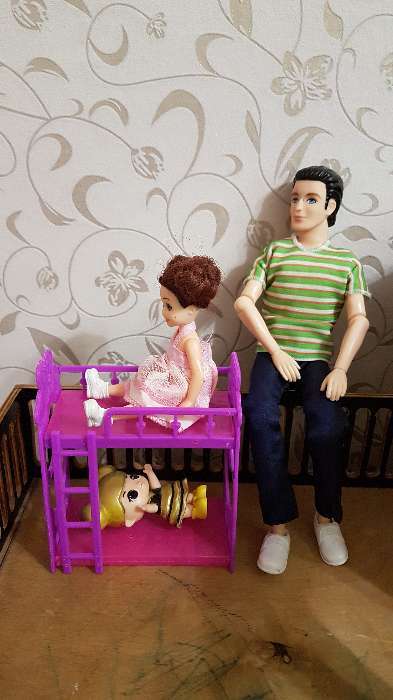 Фотография покупателя товара Аксессуары для кукол: кроватка двухъярусная «Малышка» - Фото 11