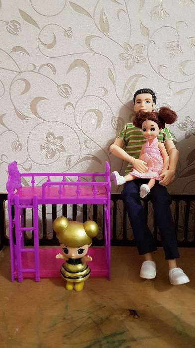Фотография покупателя товара Аксессуары для кукол: кроватка двухъярусная «Малышка» - Фото 12
