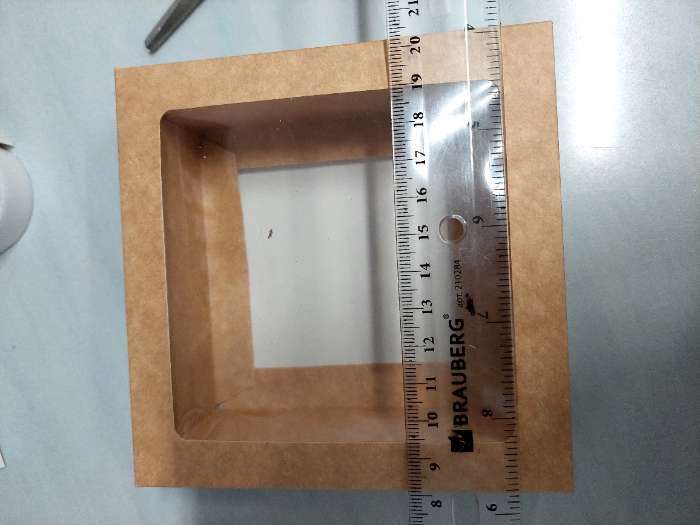 Фотография покупателя товара Коробка складная под 4 конфеты с окном, крафт, 12.6 х 12.6 х 3.5 см - Фото 1