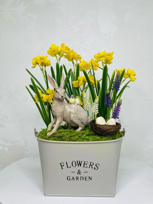 Фотография покупателя товара Фигурка полистоун «Кролик с синичками на спине», 14×5.5×11.5 см - Фото 1