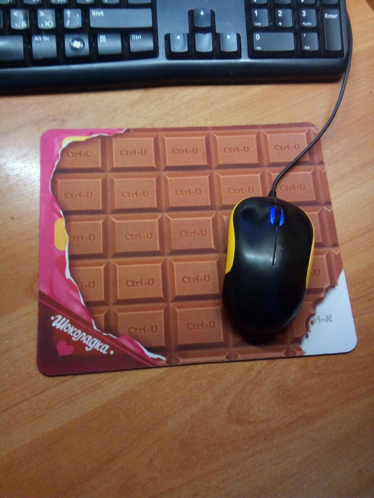 Фотография покупателя товара Коврик для мышки «Шоколадка», 21,2 х 18 см - Фото 1