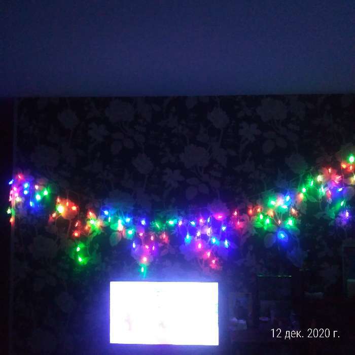 Фотография покупателя товара Гирлянда «Бахрома» 1.8 × 0.5 м с насадками «Шарики», IP20, прозрачная нить, 48 LED, свечение мульти (RG/RB), мигание, 220 В - Фото 8